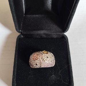 Diamonique Hello Kitty Domed Ring (size 8)